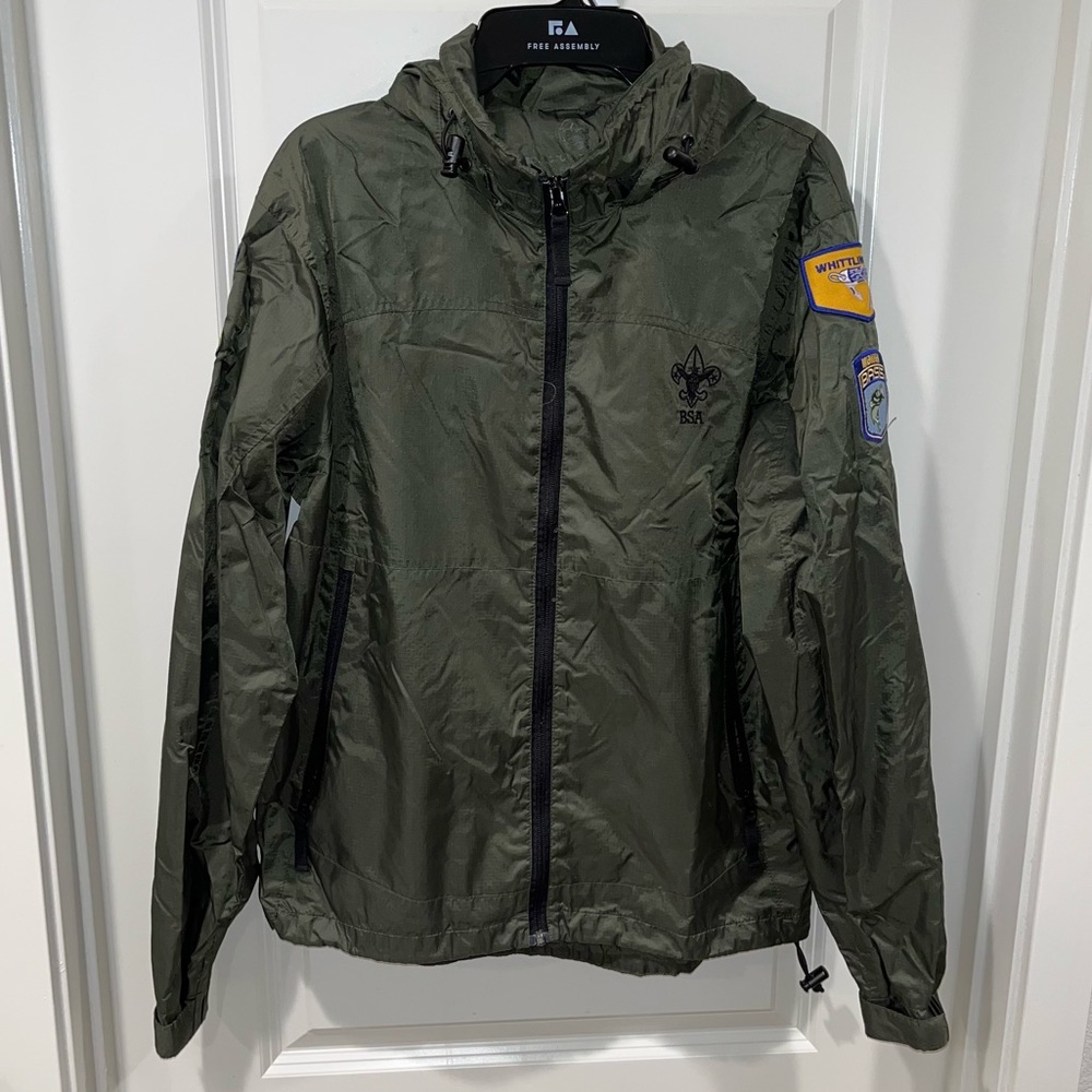 BSA Boy Scouts of America Wind Tech Jacket Full zip hooded Adult small Nylon
